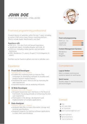 Recommended skill-based CV template