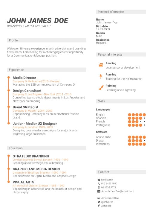 Clean and professional CV Template