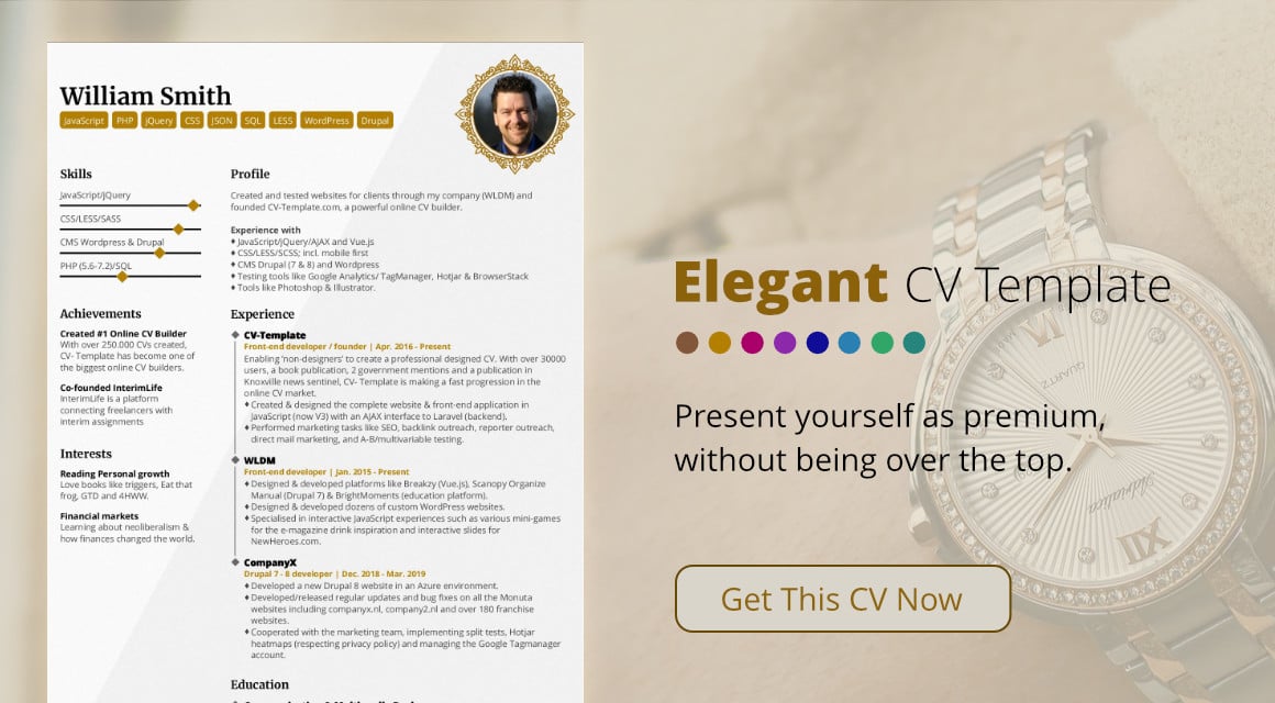 Elegant CV template