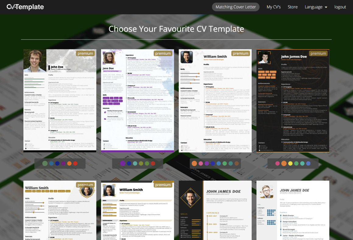 stand out with these CV templates