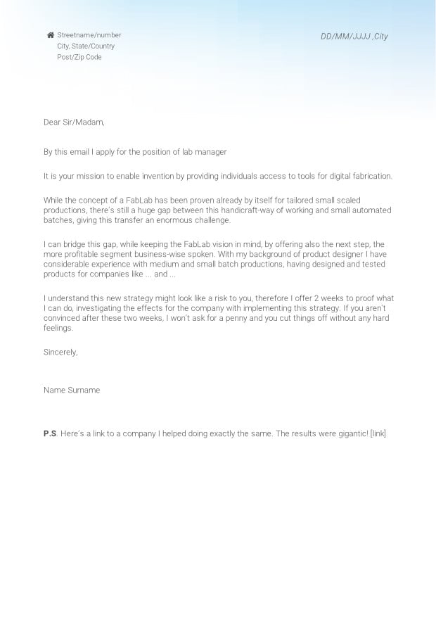 Cover Letter template