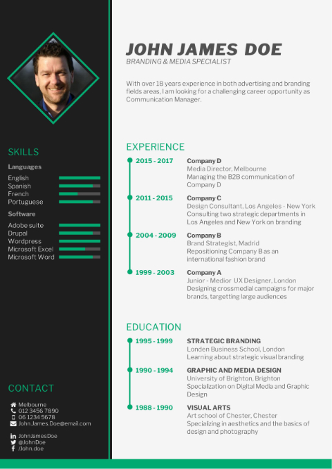 CV Template elegant green