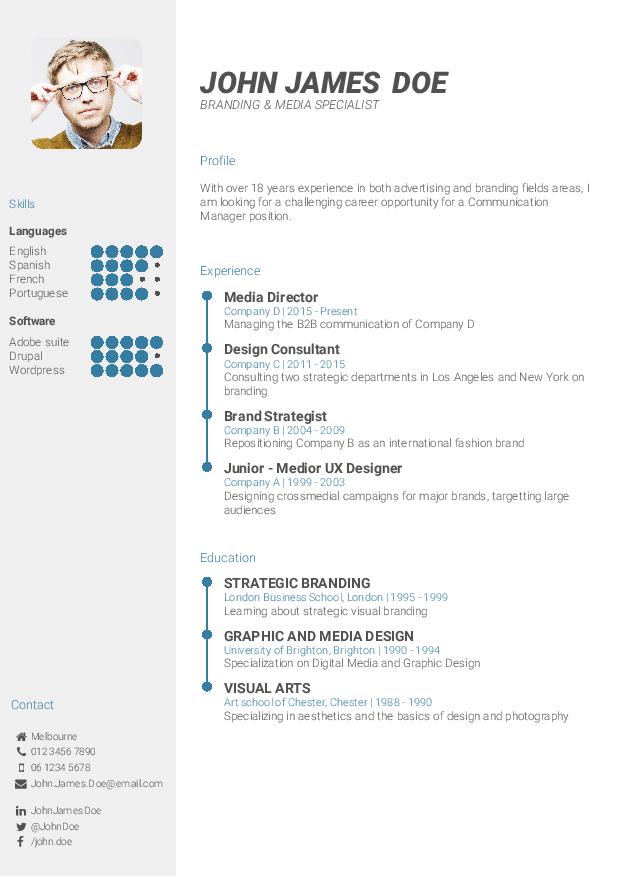 Create a cv template Create a cv template