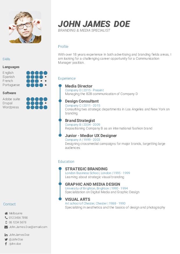 CV Template professional and clean