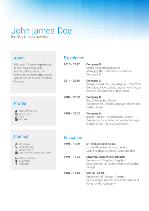 CV Template creative