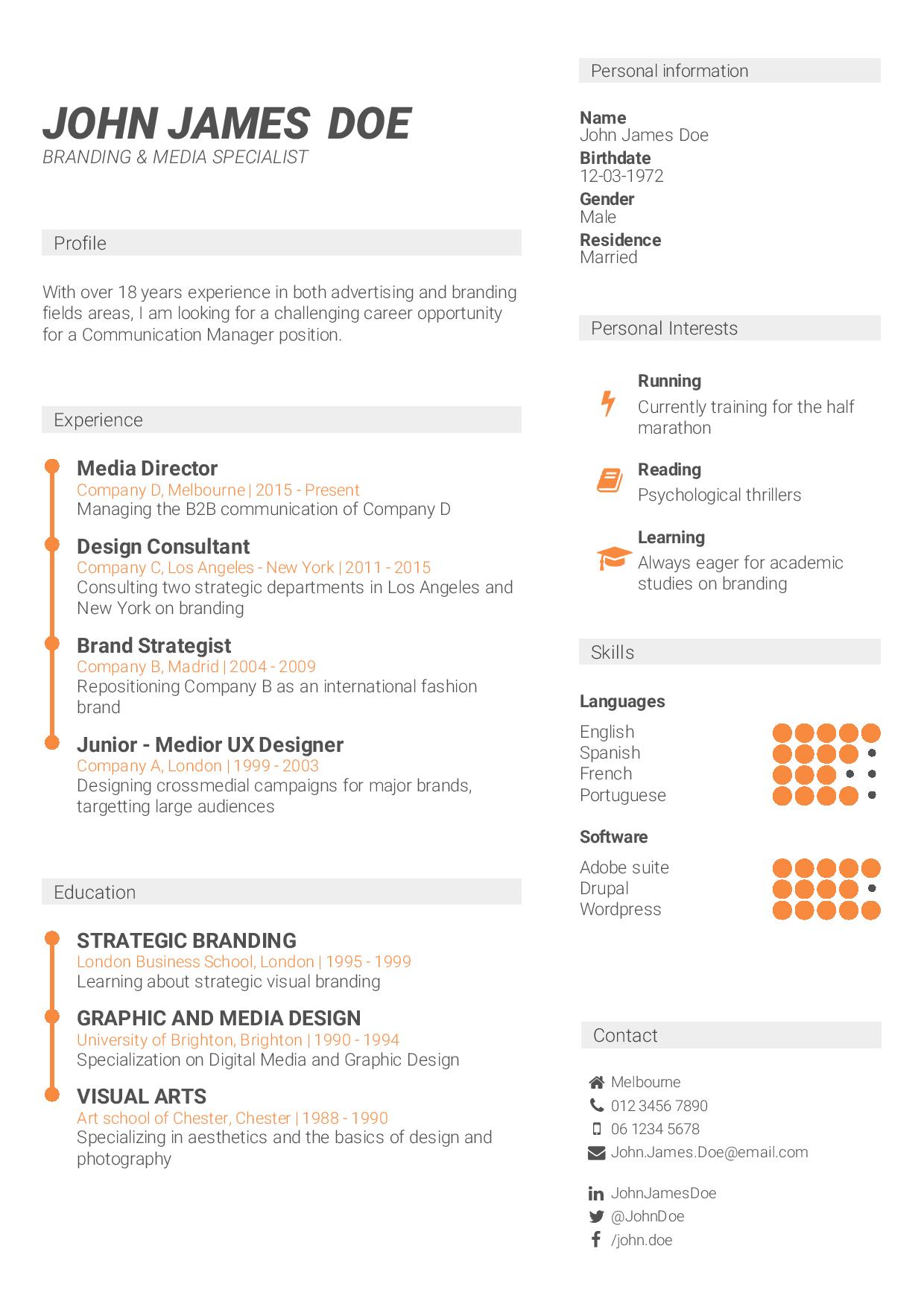 CV-Template | Free Online CV Builder, Best CV Templates.