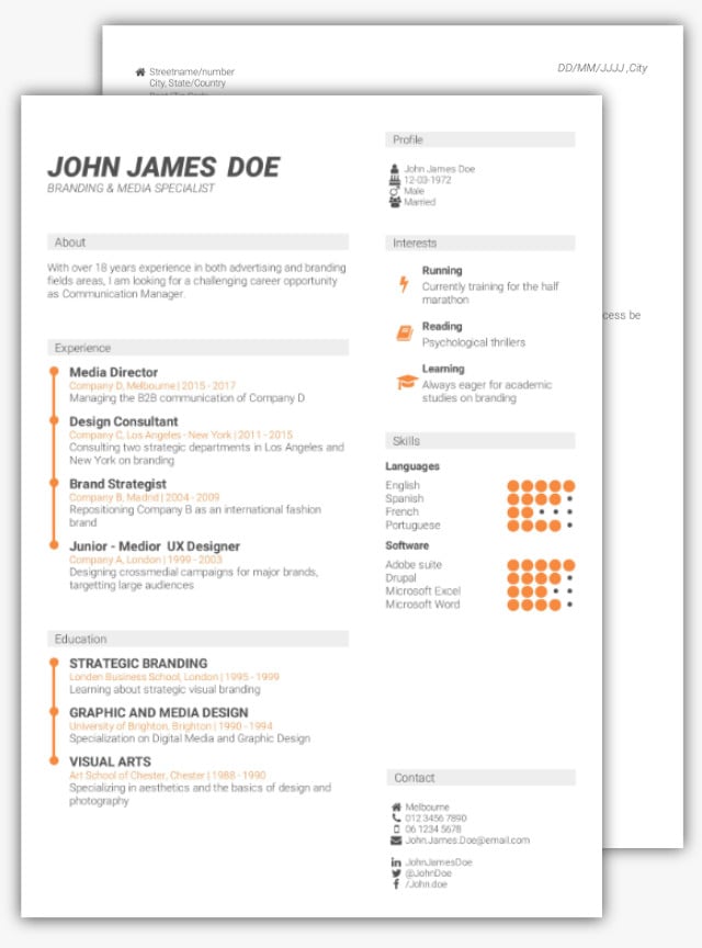 CV-Template choisir un modèle CV-Template choisir un modèle