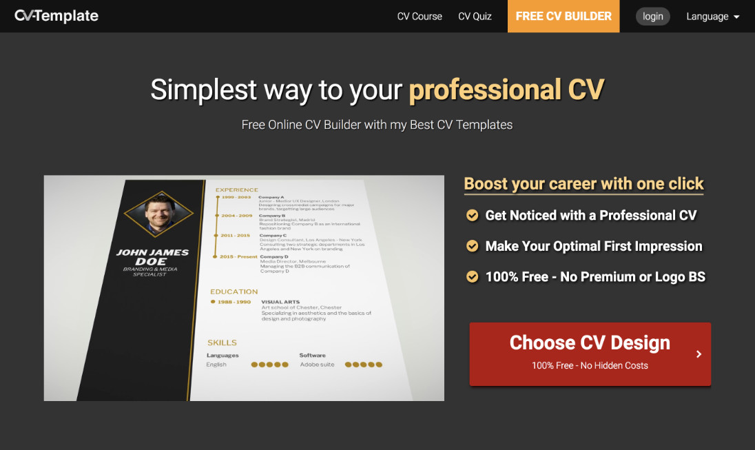 Free online CV Builder