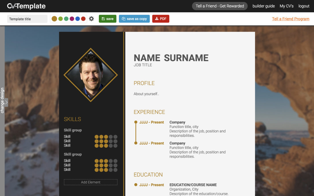 Give your CV a professional look in my free online CV Maker! Professional online CV Maker