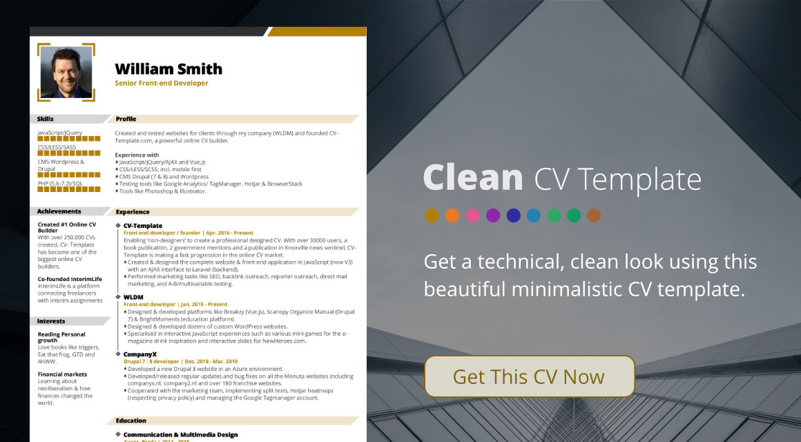 Clean resume template