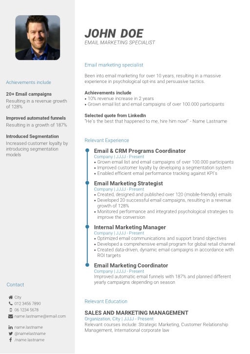 Professional CV template