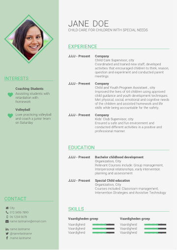 Recommended personal-based CV template