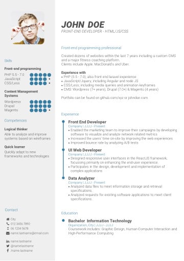 Recommended skill-based CV template