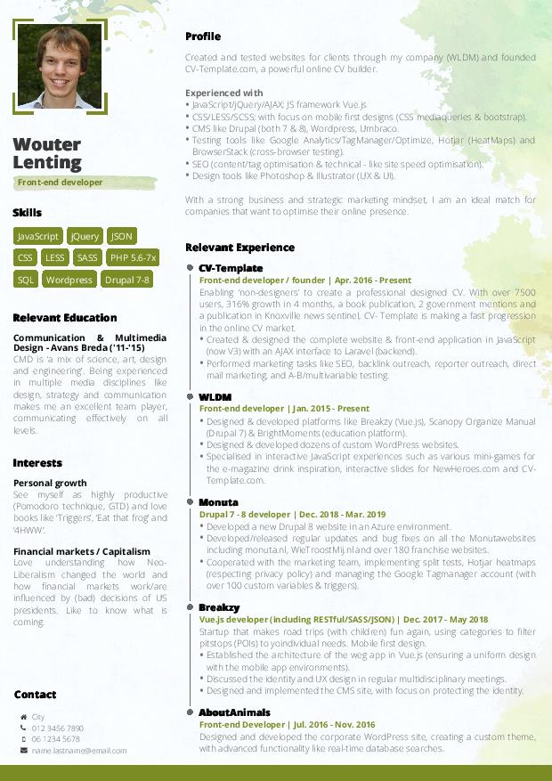 Elegant, professional CV Template