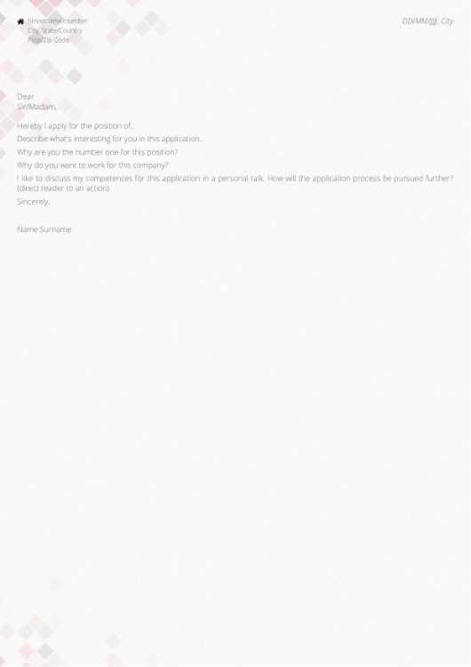 Cover Letter template